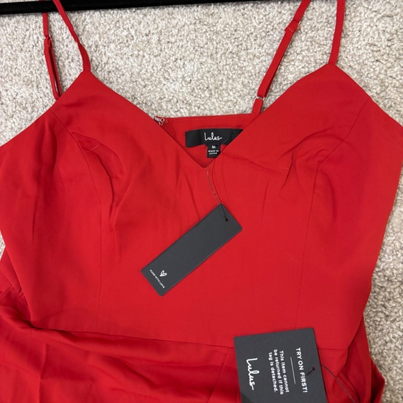 LuLus Reinette Rust Red Midi Dress NWT - Picture 6 of 6